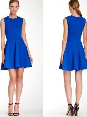Diane von Furstenberg Royal Blue Sleeveless Fit & Flare Dress